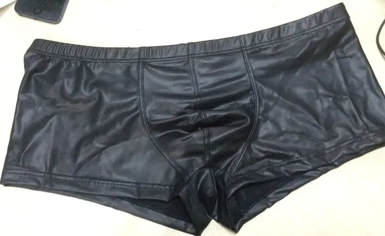 Новинка 3 цвета боксеры мужское сексуальное нижнее белье искусственная кожа