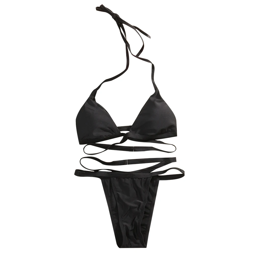 Женский бандажный комплект бикини пляжная одежда с бюстгальтером пуш-ап