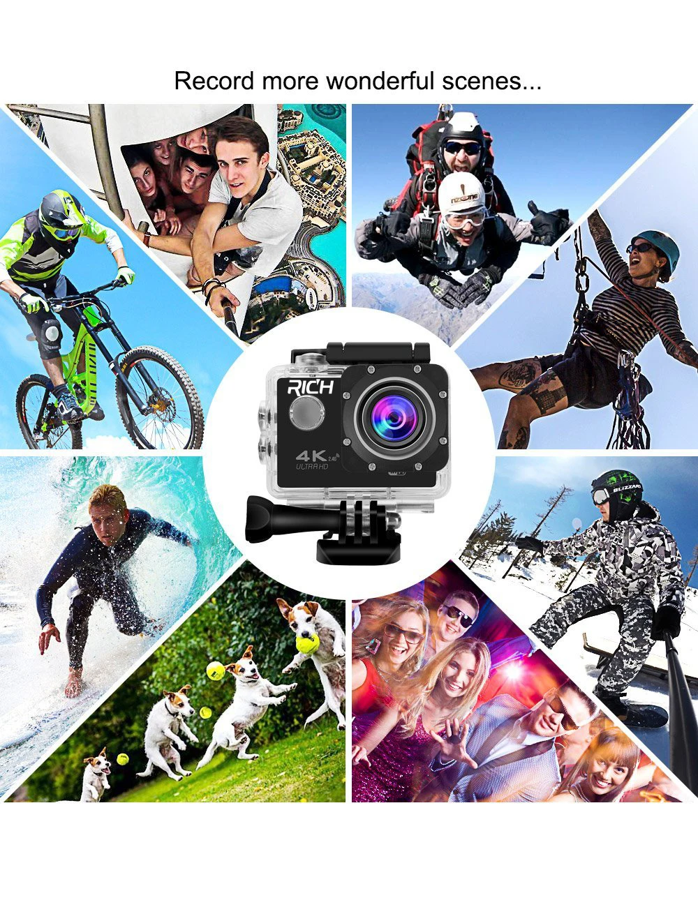 F60 F60R 4K Wifi Экшн камера 16MP 170D Спорт DV 30M Go Водонепроницаемый Pro Экстремальные виды