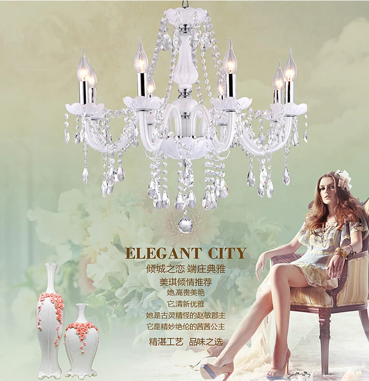 Современная роскошная хрустальная люстра K9 освещение белый подвесной