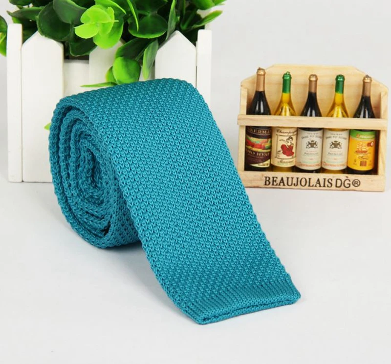 Бесплатная доставка + оптовая продажа вязаный однотонный галстук тонкий узкий на