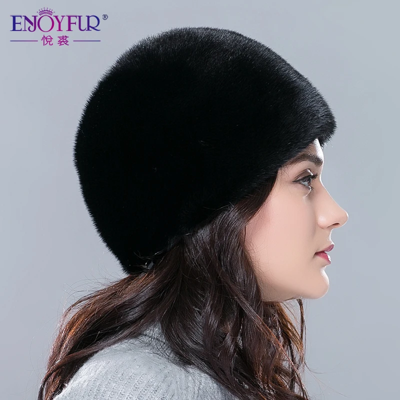 Натуральная норковая меховая шапка для женщин Зимняя импортная вся цветочный