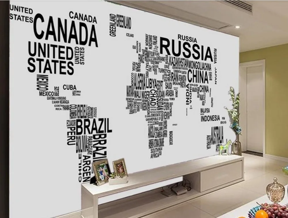 Фотообои 3d настенные фрески обои на заказ английская карта мира пазл Настенная