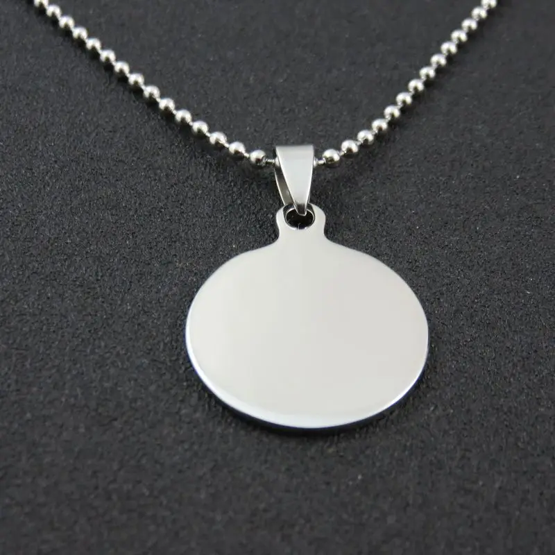 Круглые бирки из нержавеющей стали 316L модная круглая подвеска на ожерелье