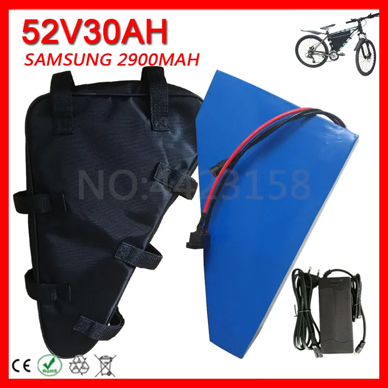 52V треугольная батарея 30AH литиевая 2000W использовать SAMSUNG сотовый Электрический