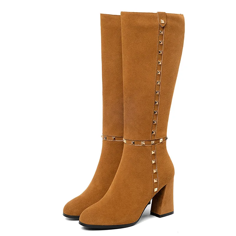 FEDONAS/качественные женские сапоги до колена в стиле ретро высокие зимние на
