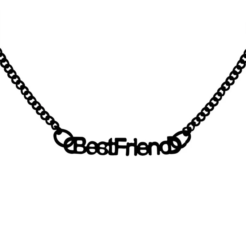 Цепочка с подвеской из цинкового сплава надписью Best Friends|Цепочки| |