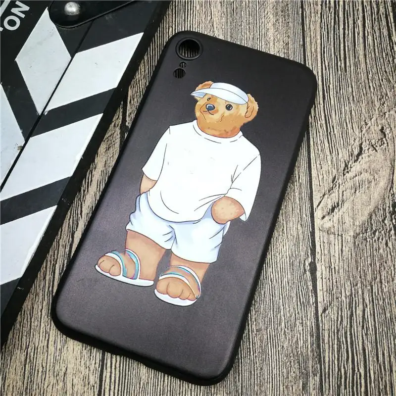 ggbai Французский роскошный мягкий чехол для телефона с медведем для iphone X XS MAX XR 8 7 6 6s plus матовый Силиконовый чехол s 3D супер рельефный чехол fundas - Цвет: ggbai