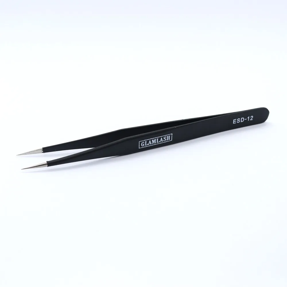 Glamlash ESD 12 15 Анти статический Пинцет изогнутые пинцеты наконечник Прямой пинцет