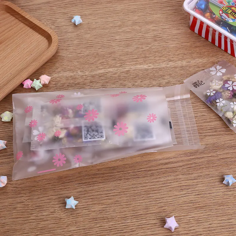 100 шт Хризантема клейкая сумка для печенья diy подарочные пакеты для рождества, дня рождения, вечерние пакеты для конфет, еды и мыла ручной работы