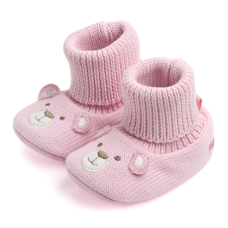 2018 зимняя детская обувь для мальчиков и девочек с мультяшным медведем первые