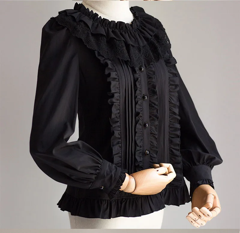 Женская плиссированная приталенная блузка с рюшами кружевная рубашка и