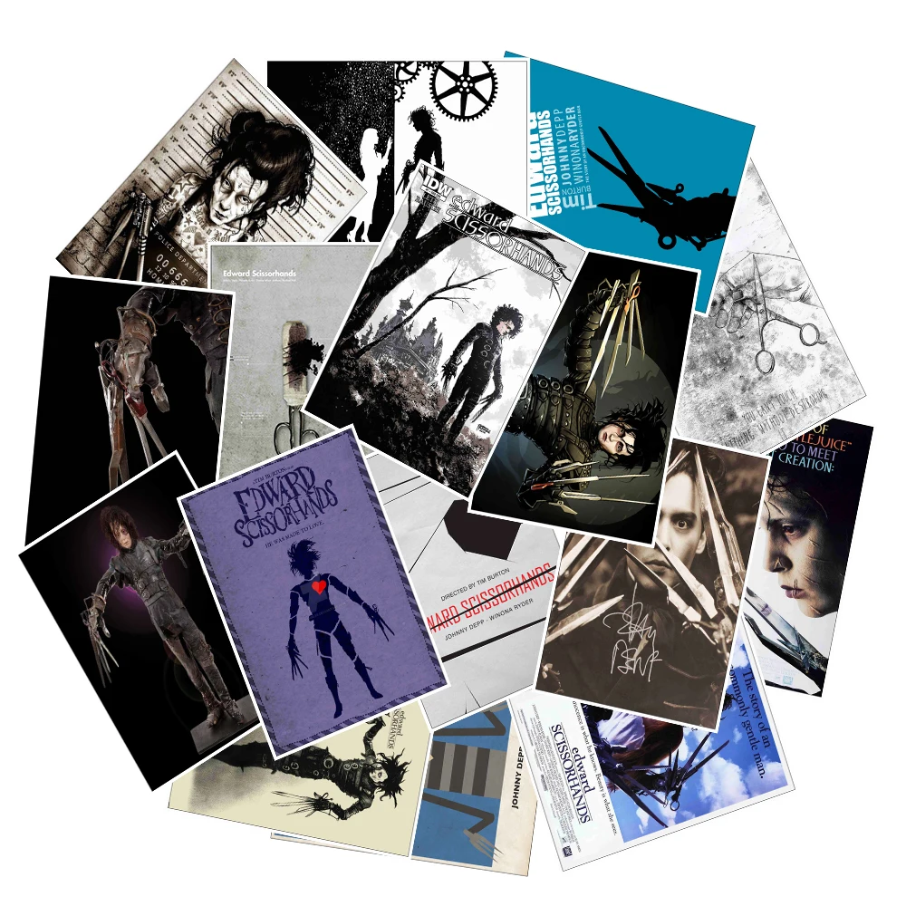 25Pcs/Lot Waterproof Movie Edward Scissorhands PVC Stickers For Laptop Motorcycle Skateboard Luggage Decal Toy Sticker