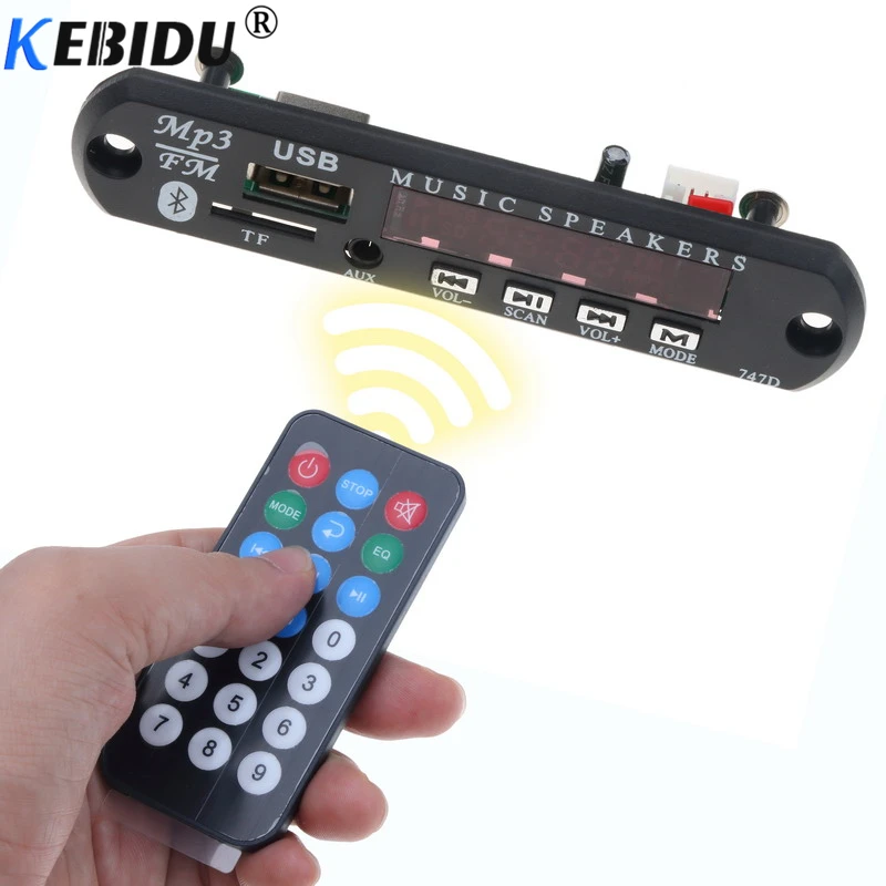 Kebidu беспроводной Bluetooth 5 в 12 В MP3 WMA декодер плата автомобильный аудио модуль USB FM TF