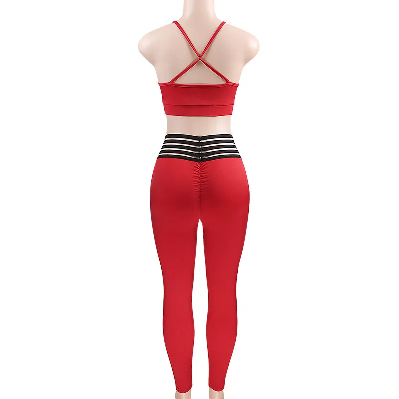 Красный спортивный костюм для женщин s без рукавов дышащий комплект из 2