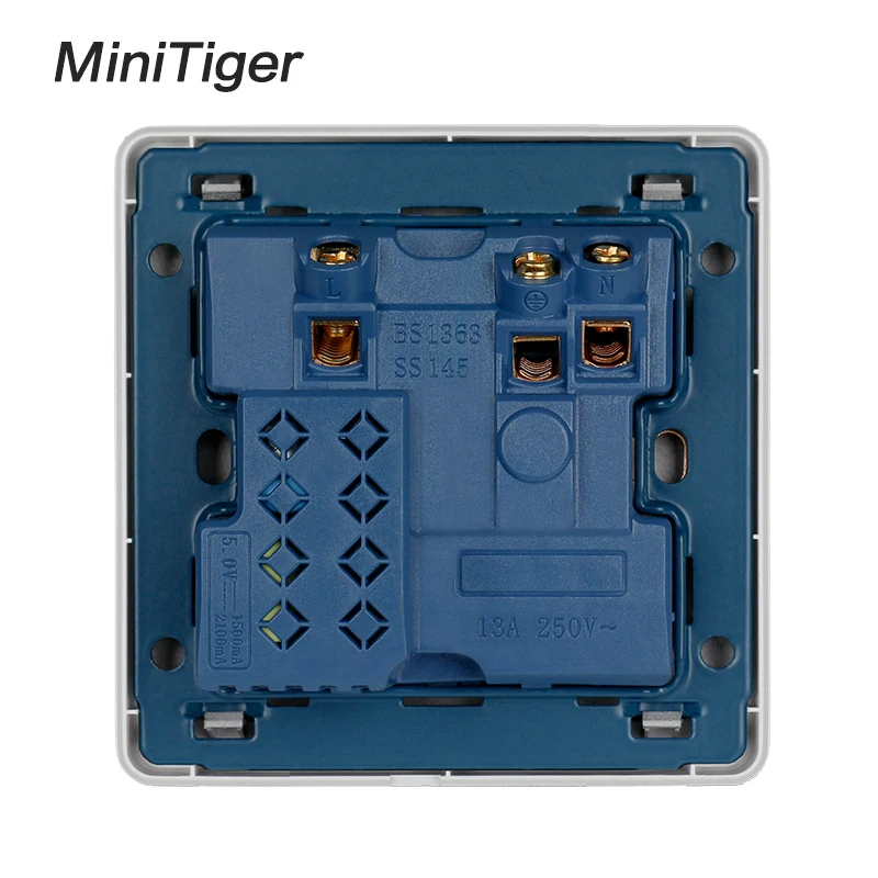 Белая настенная розетка Minitiger 13 А британский стандарт переключатель 2 1 двойной