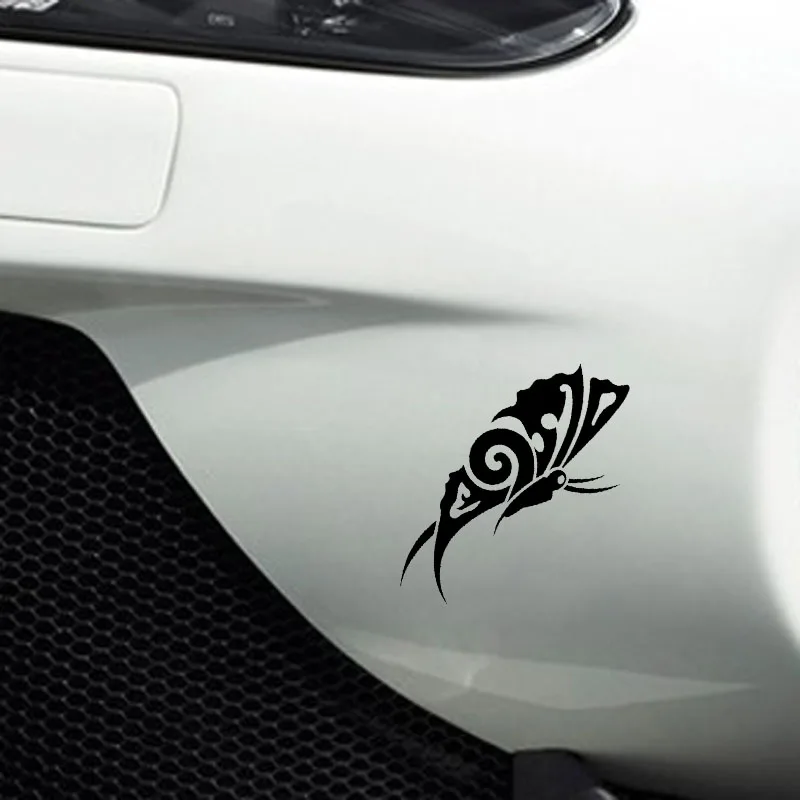 

YJZT 10CM*16.5CM Mysterious Butterfly Funny Vinyl Decal Cool Car Sticker Black/Silver C19-0564