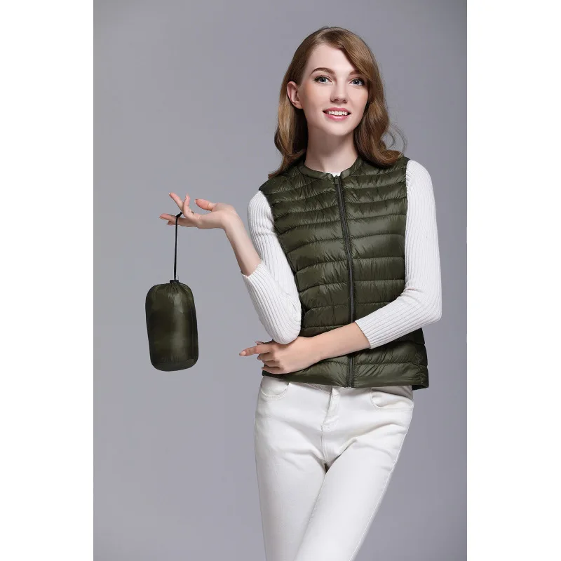 2019 Autumn Winter Ultra Light Down Vest Women Sleeveless Jacket Warm Female Jackets plusSize S-XXXL | Женская одежда