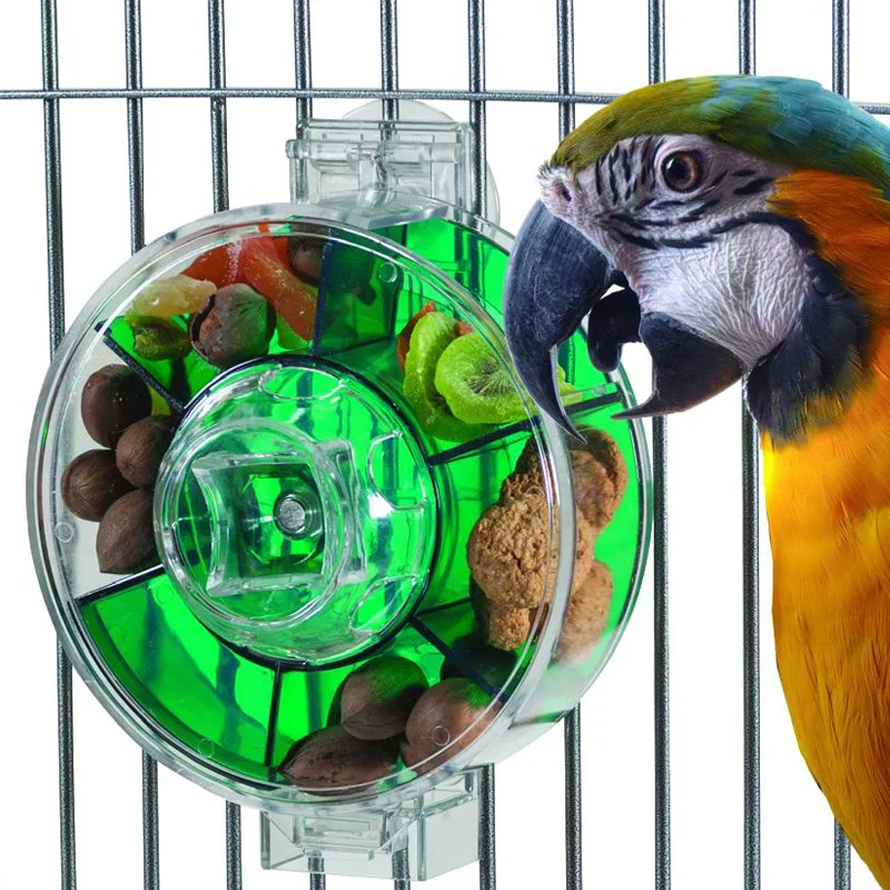CAITEC Parrot Toys Large Foraging Wheel Tough Durable Bite Resistant Suitable for Medium or Large Parrots Classic Bird Toys