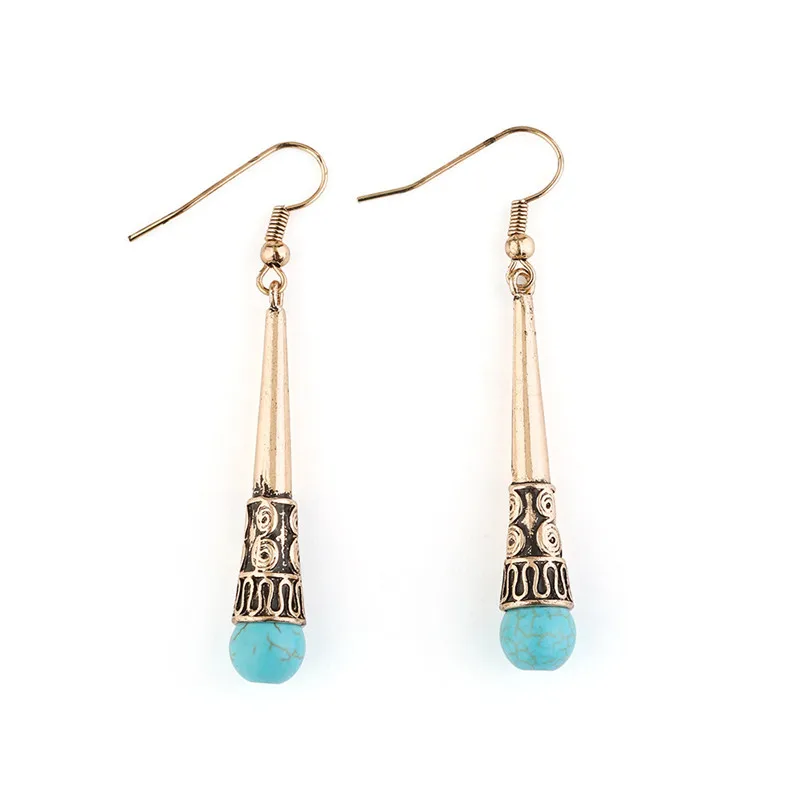 серьги с камнями Boho Серьги хиппи aritos индийский индейские украшения Навахо Gypsy