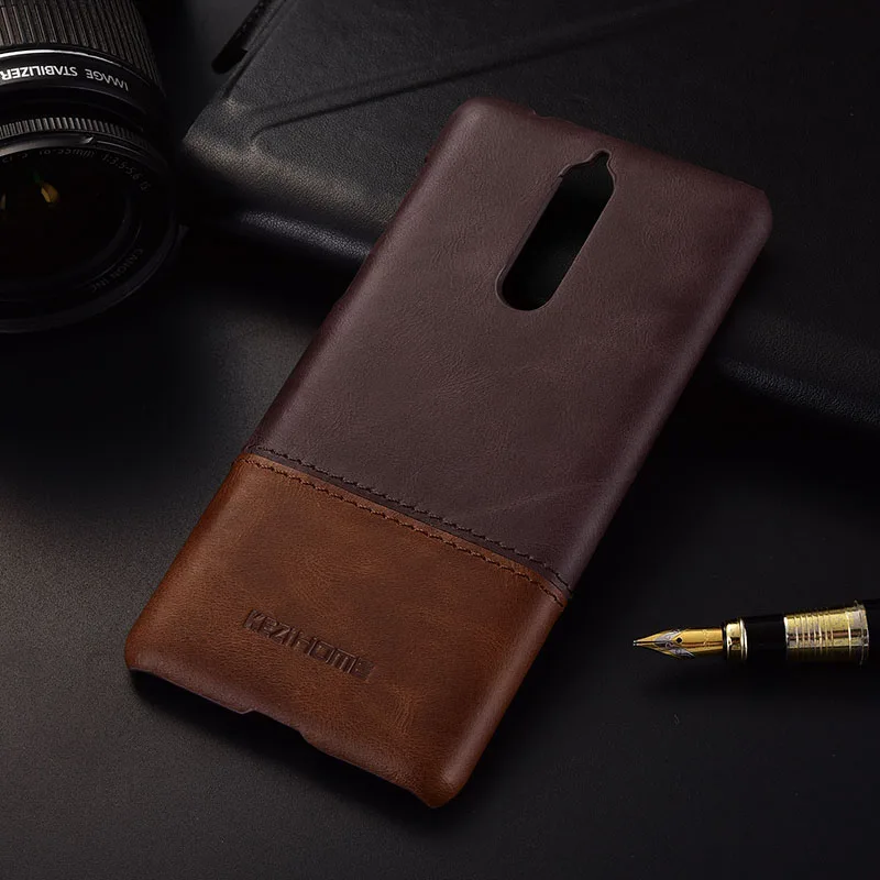 Чехол для Nokia 8 KEZiHOME, роскошный хит цвета, натуральная кожа, твердая задняя крышка, Капа для Nokia 8 5,3 '', чехол для телефона s
