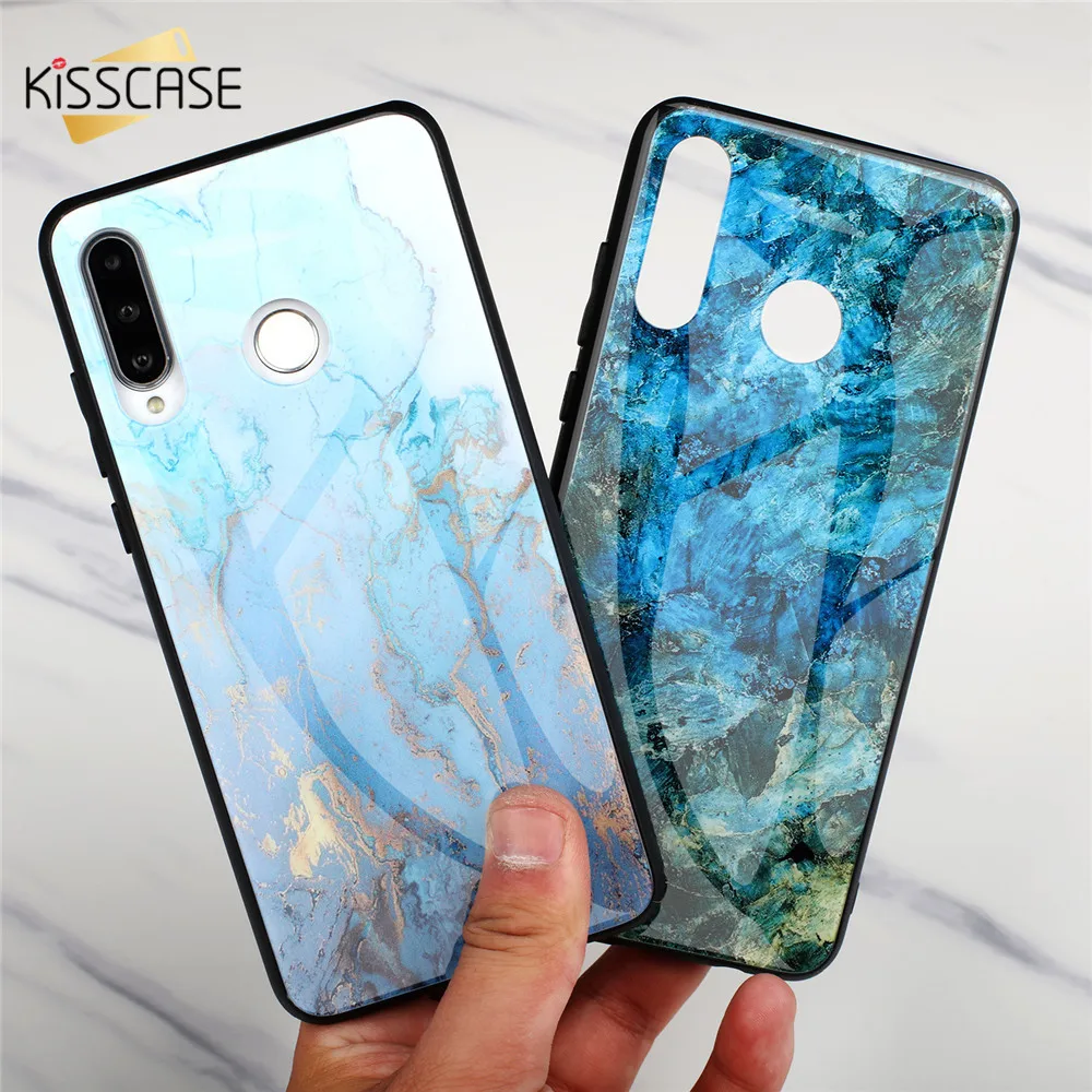 Чехол KISSCASE из мраморного стекла для Huawei Honor 10 8X 8C P20 Lite Pro P Smart 2019 Роскошный чехол P30 |