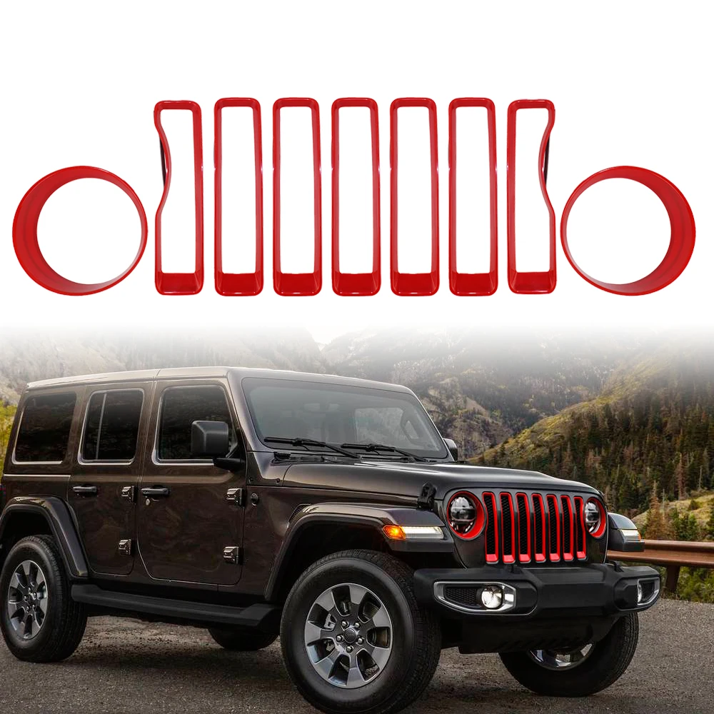 Для Jeep Wrangler JL 2008 сетчатая решетка гриля вставка + передняя фара Trn светильник вая