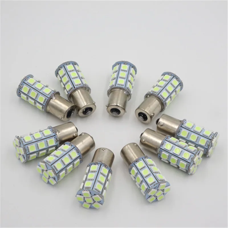 10 шт. P21W 1156 27 светодиодный 5050 SMD BA15S высокое Мощность автомобильные габаритные огни стоп-сигналы авто задний фонарь светло-голубой