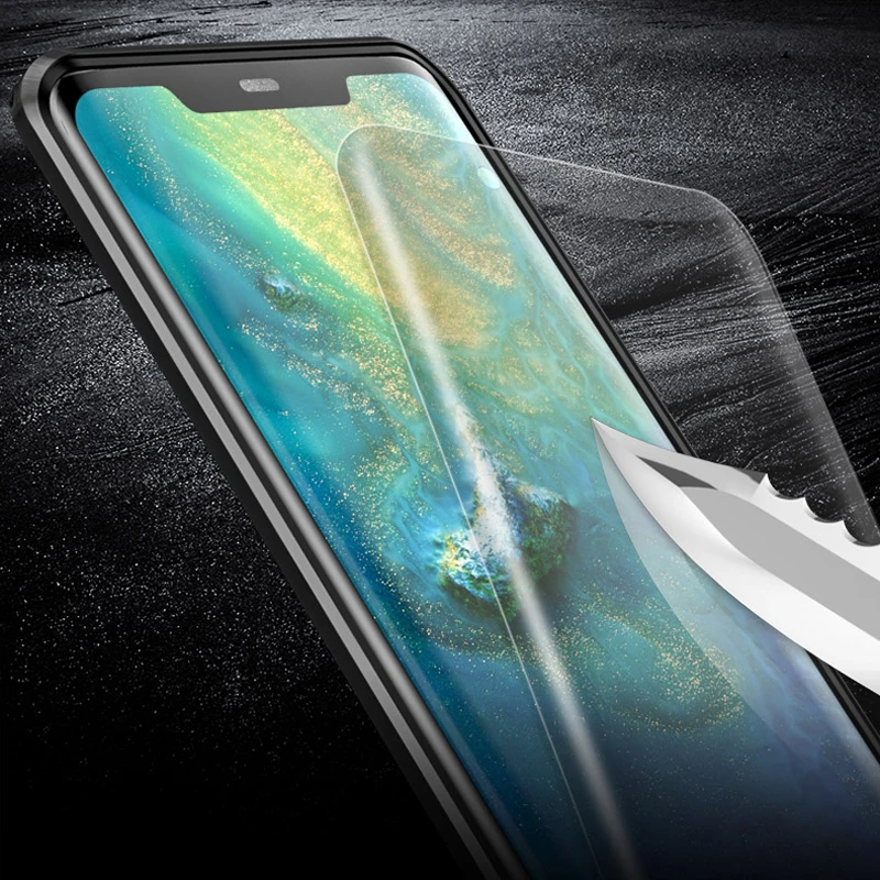 Магнитный металлический флип-чехол для телефона Huawei Mate 20 Pro двухсторонний