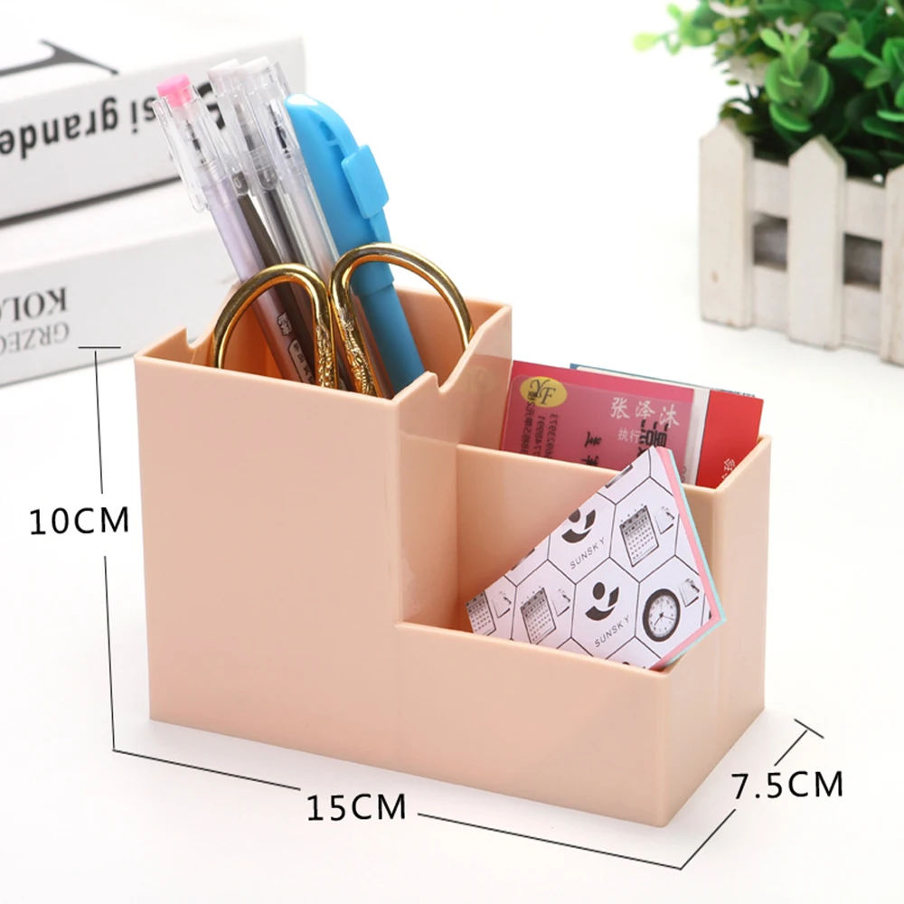 Creative Multi-function 3 Grids Desktop Storage Box Grid Sub-grid Make Up Cosmetic Holder Desk Pen Pencil Organizer | Дом и сад