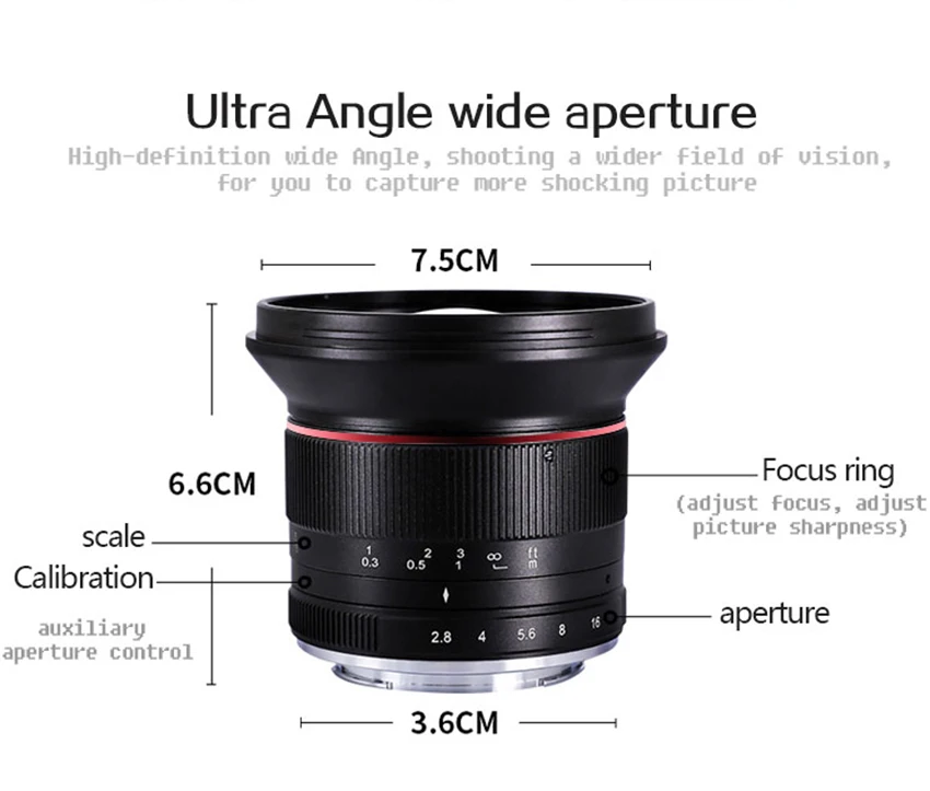 KAXINDA 12 мм/F2.8 Широкоугольный Micro m4/3 одиночный объектив для olimpus Nikon Canon EOS-M Fuji