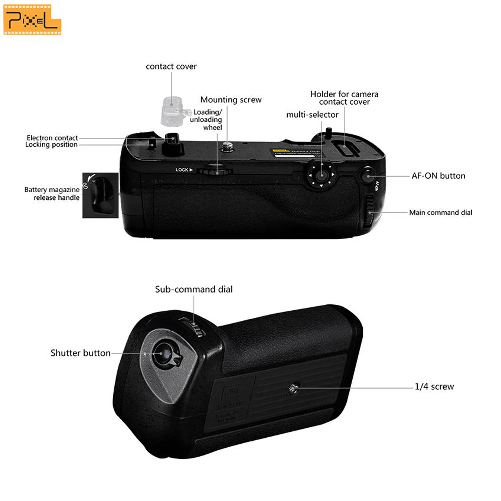 Pixel D17 Батарейная ручка для Nikon D500 Вертикальная съемка двойная мощность