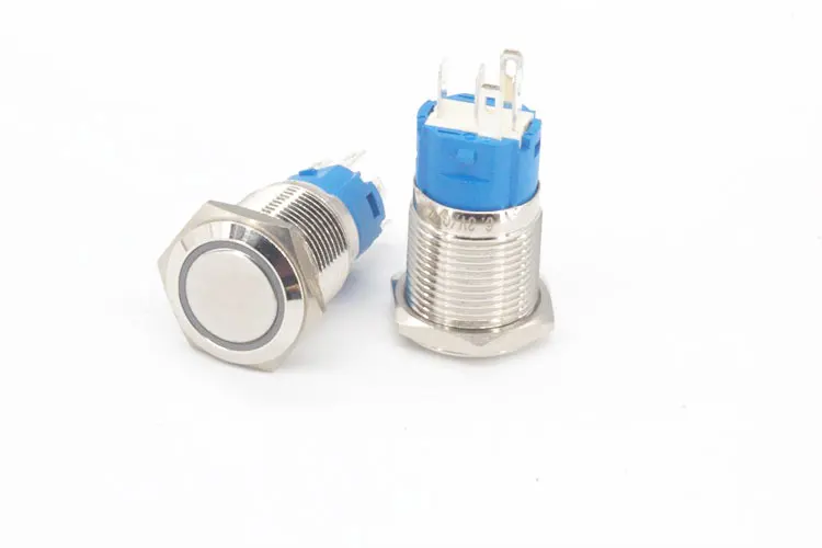 Новый 16 мм защелкивающийся 5 штифтов кнопочный переключатель LED 3V5V 12В 24В 220В