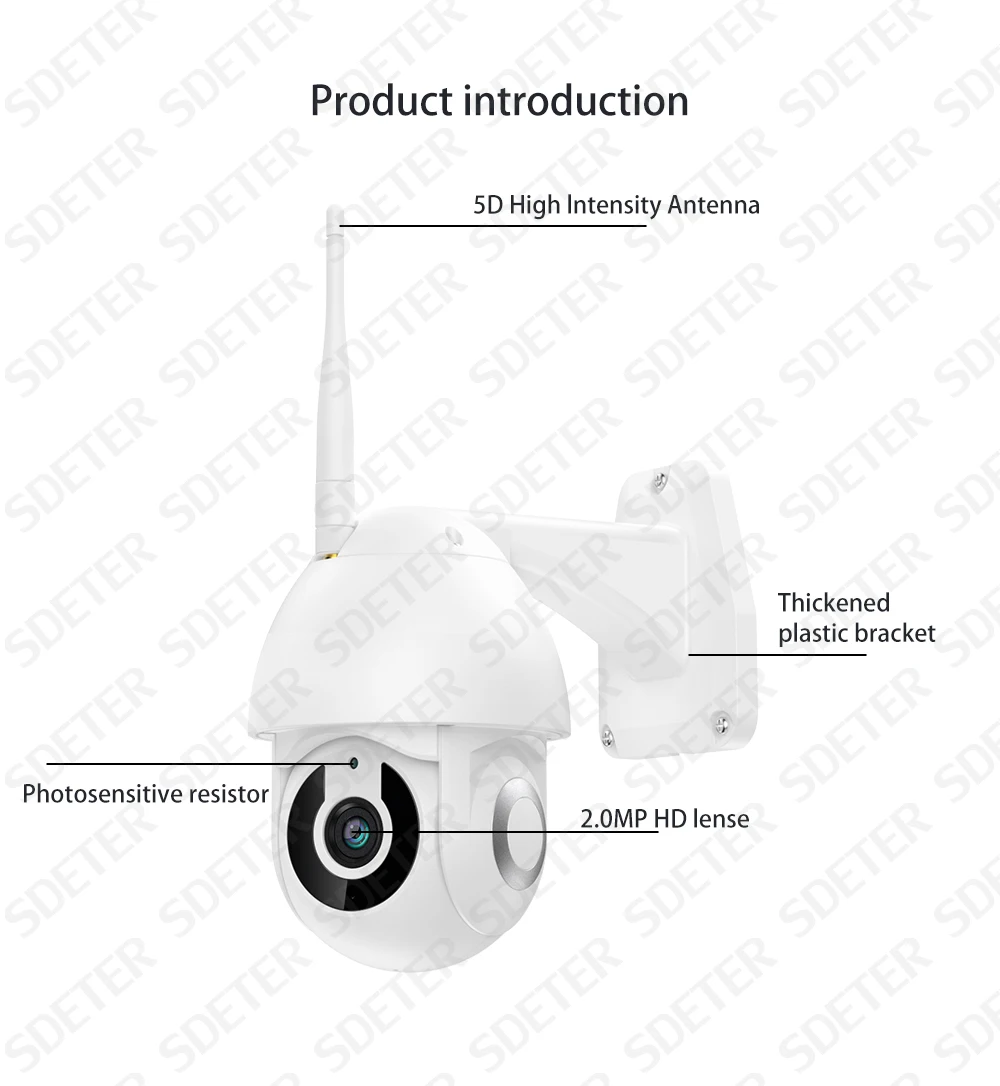 SDETER 1080P Wifi камера наружная PTZ скоростная купольная беспроводная IP CCTV камера безопасности панорамный наклон зум ИК двухсторонняя аудио камера внешняя
