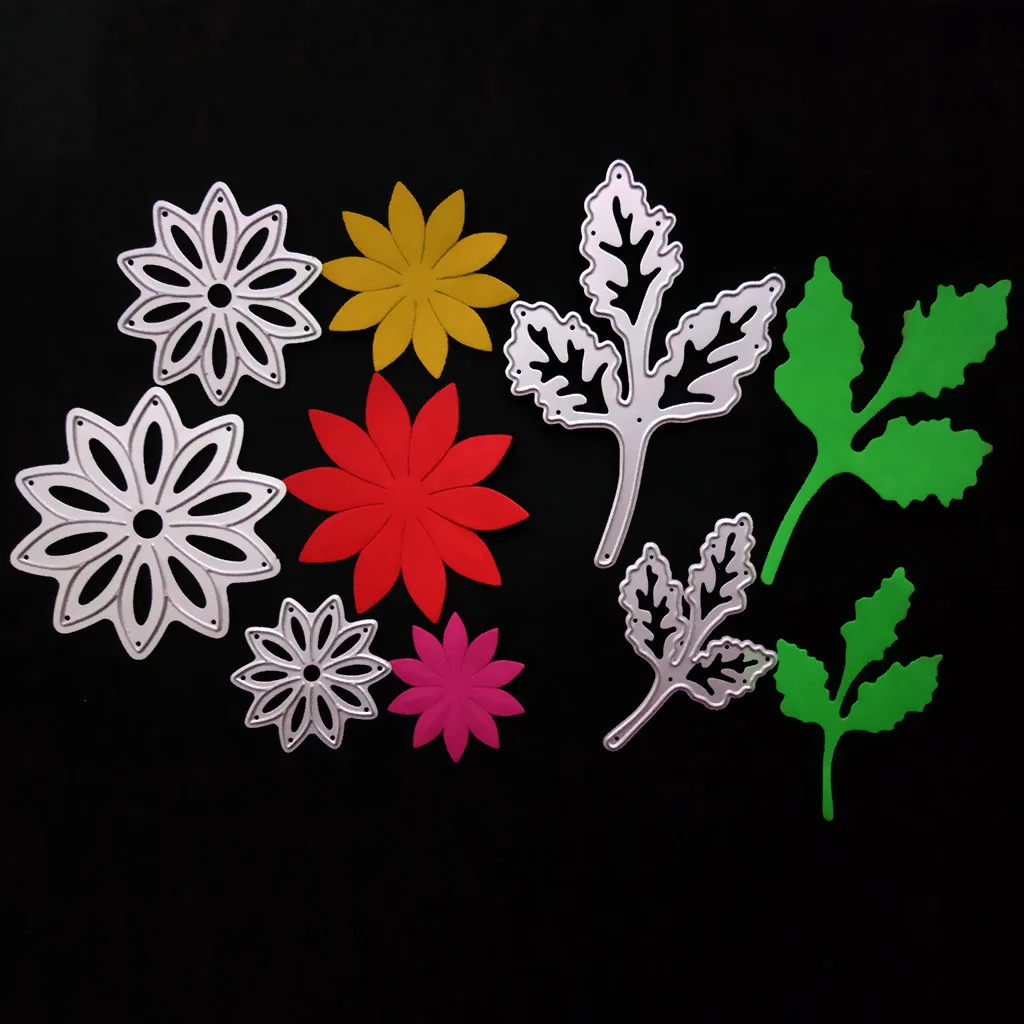 

5pcs 1set Leaf Cutting Dies Stencil Paper Cards Embossing Die Cutter Craft DIY