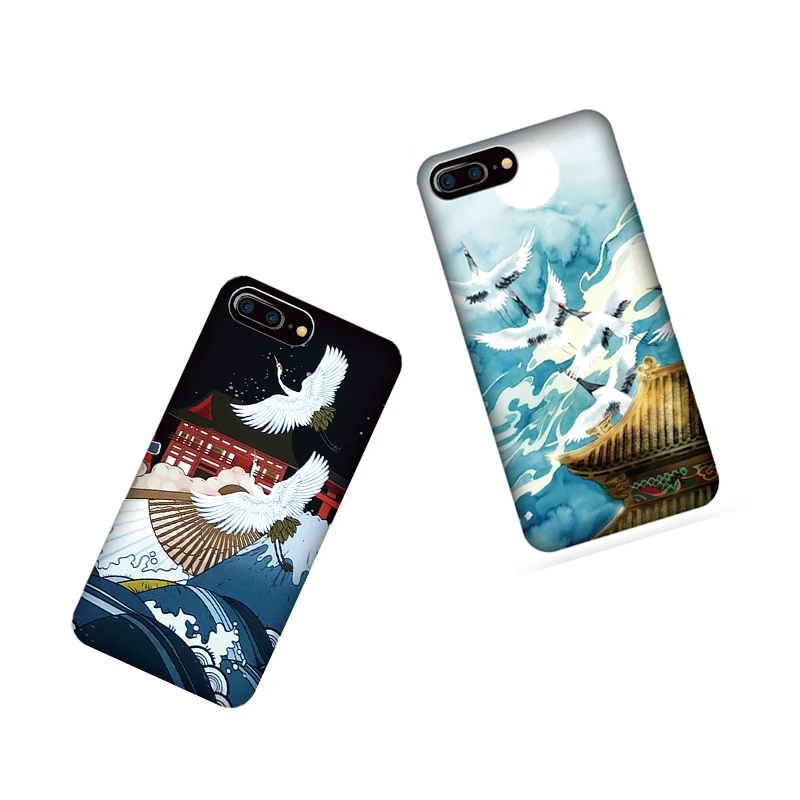 Мода мультфильм птица кран чехол для iPhone 7 Чехол 6 S плюс Жесткий PC Телефонные