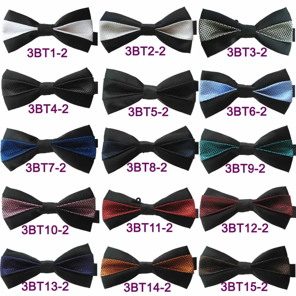 Галстуки-бабочки Yibei Coachella черно-белые регулируемые двухцветные