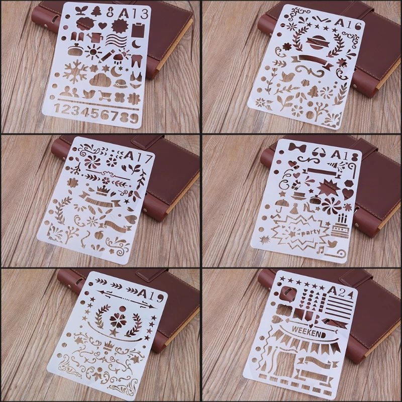 DIY режущая рукоделие ежедневник трафарет пластиковый планер декор A5|Записные