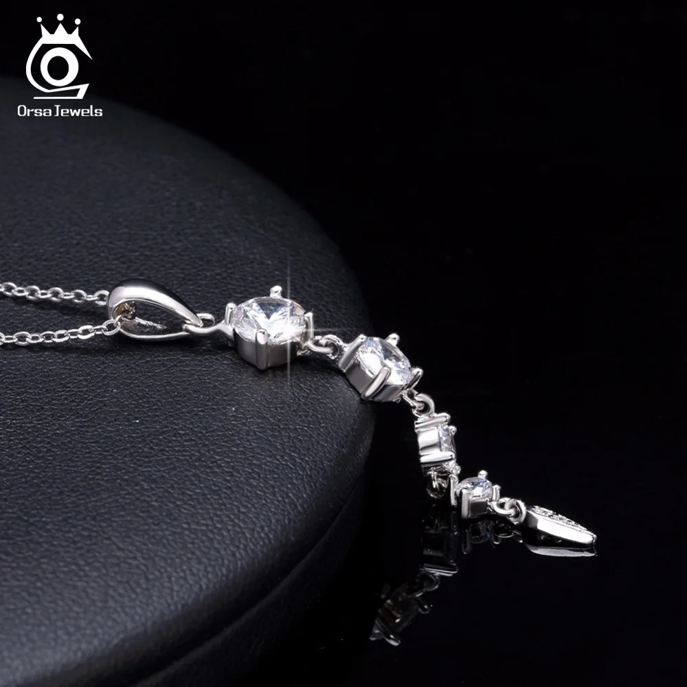 ORSA JEWELS, этнические 925 пробы, серебряные Длинные подвески в форме листа для женщин, хорошее ювелирное изделие для девушек, женский свадебный подарок SN76