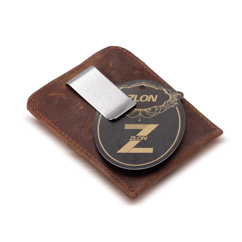 ZLON RFID унисекс модный кошелек из натуральной кожи Crazy Horse визитница для кредитных