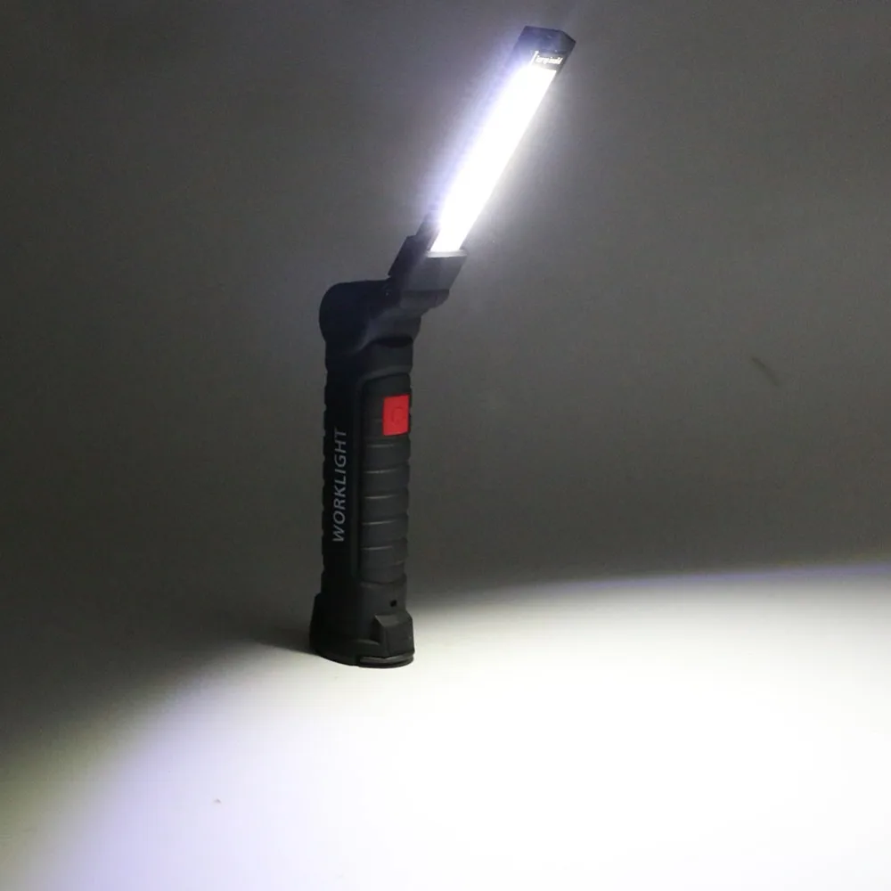 LED Work flashLight USB Rechargeable Pocket Light COB 360Rotate 5 Lighting Modes Magnetic Base portable waterproof light | Лампы и