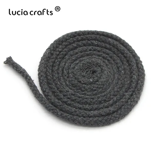 C20 Dark grey 5m Lucia crafts, 5 м/22 м, разноцветные хлопковые шнуры, плетеная веревка, декоративный шнурок, шнурок, DIY, аксессуары для дома ручной работы W0210 - Цвет: C20 Dark grey 5m