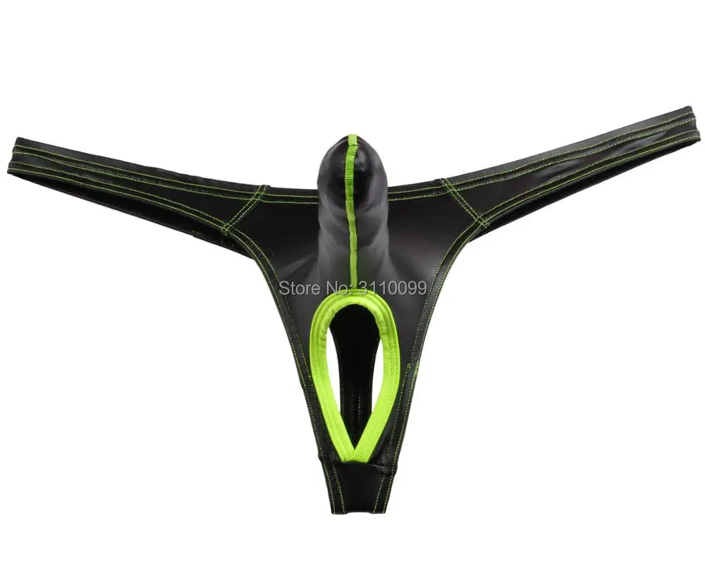 Кожаный Улучшенный длинный выступающий кошелек пикантные мужские G стринги с