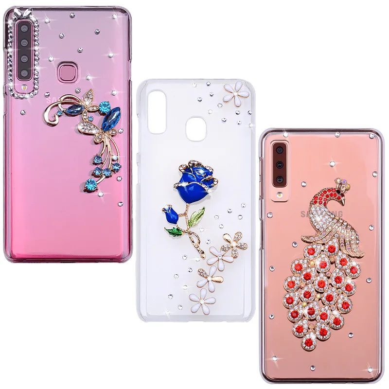 Силиконовый чехол со стразами и павлином для телефона Samsung Galaxy S20 FE A71 A5 A7 2016 2017 A6 A8
