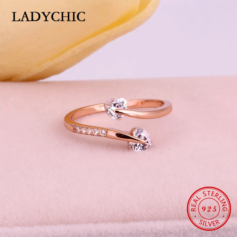 Женское кольцо с кристаллом LRS1006 регулируемое романтическое из