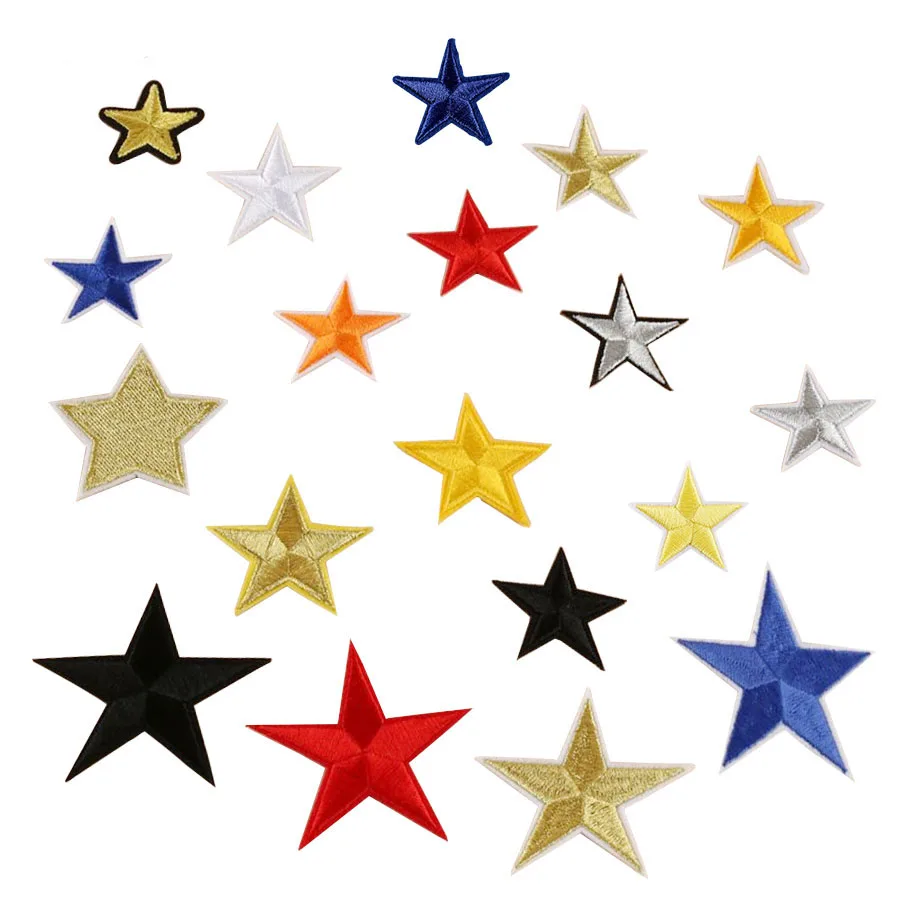 PF Mixed Embroidered Patches Star Heart Letter Skull Applique Iron on Patch for Clothing Fabric Sticker Application Backpack | Дом и сад