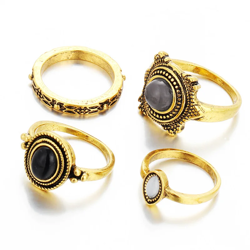 4 шт. женские кольца в стиле ретро | Украшения и аксессуары