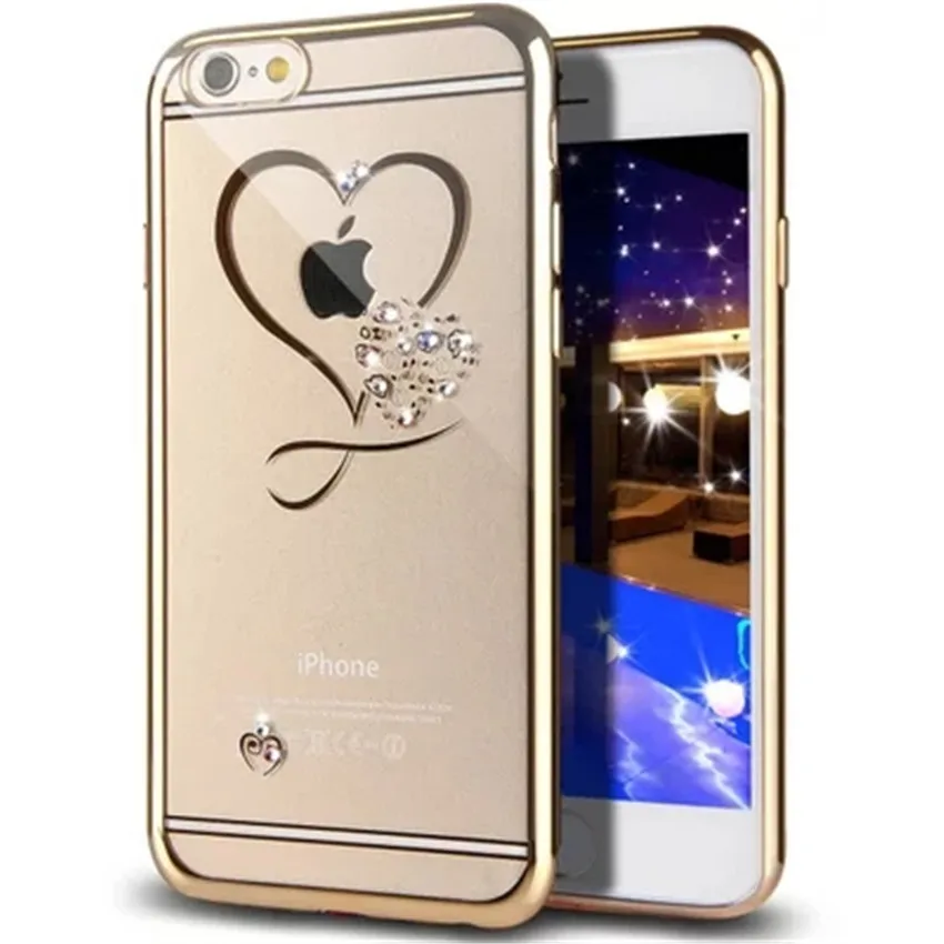 Чехол для телефона XSMYiss Love Heart с покрытием iPhone X XS XR MAX 6 5 SE 7 8 Plus розовое золото