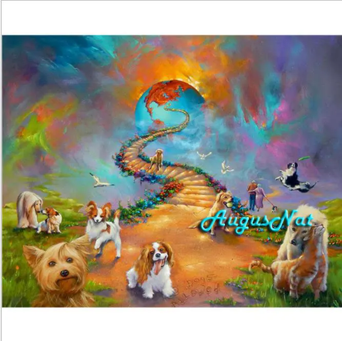 heaven road diamond painting full square religion wall art decor dog mosaic canvas dotz kit 5d diy craft gift | Дом и сад