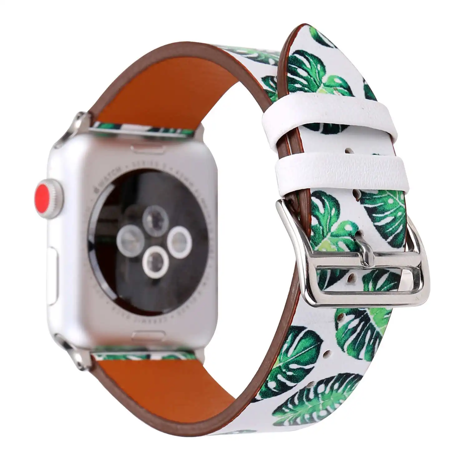 Ремешок из натуральной кожи с цветочным принтом для Apple Watch 38 мм 42 мм|Ремешки